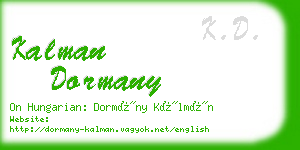 kalman dormany business card